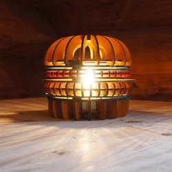 「ハンバーガー」木製フロアランプ 照明　インテリア 2枚目の画像