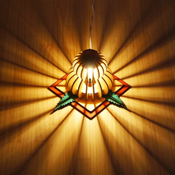 「鏡餅 19」木製フロアランプ　照明　お正月 2枚目の画像