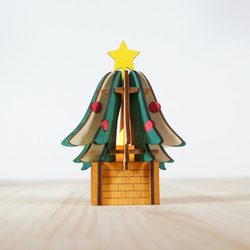 「クリスマスツリー」木製ミニランプ　プレゼント　ギフト　クリスマス　 1枚目の画像