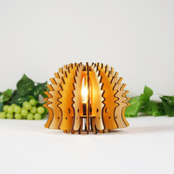 「はりねずみ」木製フロアランプ 照明　かわいいインテリア 1枚目の画像
