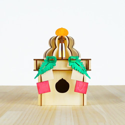 「鏡餅と三方」木製ミニランプ 1枚目の画像