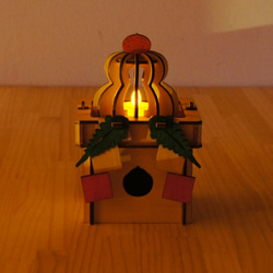「鏡餅」木製ミニランプ＆オリジナルギフトボックス かわいい　照明 5枚目の画像