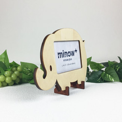 「ぞう」木製写真立て（L判サイズ用）Wooden Photoframe「Elephant」 2枚目の画像