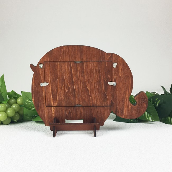 「ぞう」木製写真立て（L判サイズ用）Wooden Photoframe「Elephant」 3枚目の画像