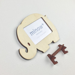 「ぞう」木製写真立て（L判サイズ用）Wooden Photoframe「Elephant」 4枚目の画像