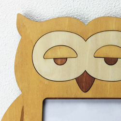 “貓頭鷹”木製相框（L 尺寸） 木製相框“貓頭鷹” 第3張的照片