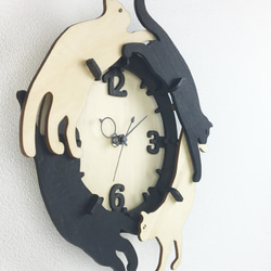 U様専用「ねこ」木製掛け時計 4枚目の画像