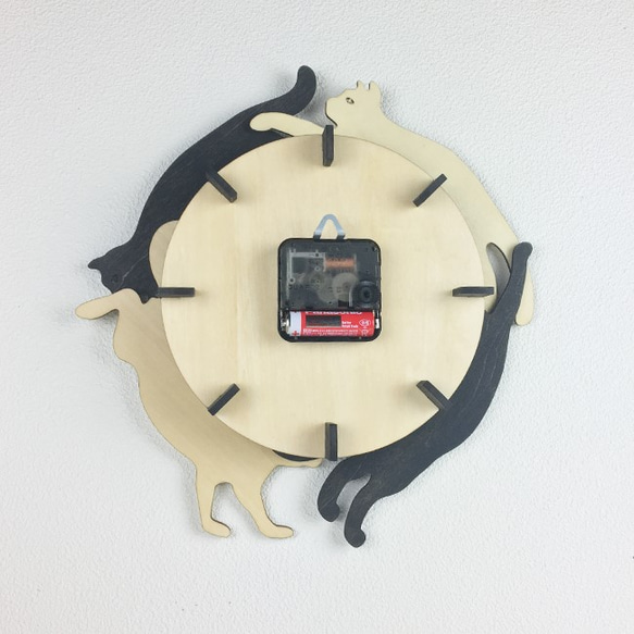 U様専用「ねこ」木製掛け時計 6枚目の画像