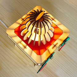 「鏡餅＆三方」木製フロアランプ　照明　お正月 2枚目の画像