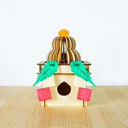 「鏡餅＆三方」木製フロアランプ　照明　お正月 4枚目の画像