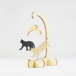 木製卓上モビール「ねこ」 2枚目の画像