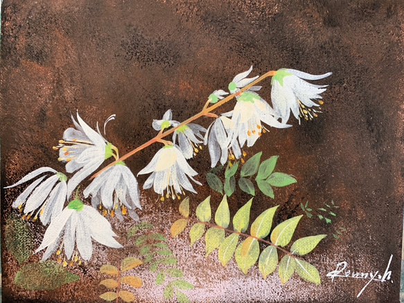 ウツギの花の絵 キャンバス【原画】 絵画 DENNY HORIMIZU 通販