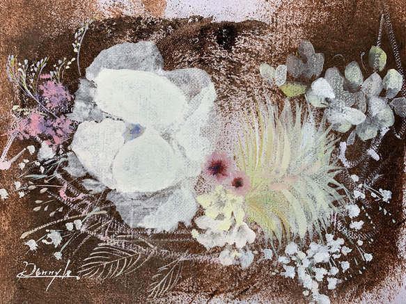 【好評にて期間延長】 キャンバス 白い花の絵 【原画】 通販 HORIMIZU DENNY 絵画 絵画