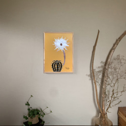 サボテンの花　白い花　【原画　A3サイズ】　#絵画#インテリアアート 2枚目の画像
