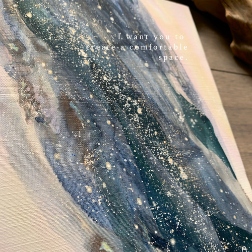 秋の天の川 【原画 F3キャンバス】 #星空#抽象画#絵画#インテリア