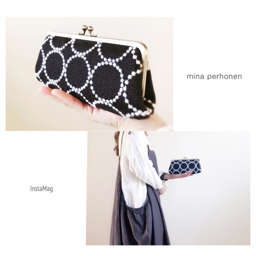 mina perhonen - ハンドメイドミナペルホネン親子がま口長財布の