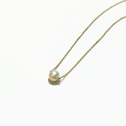 Pearl cap necklace (SV925GP) 1枚目の画像