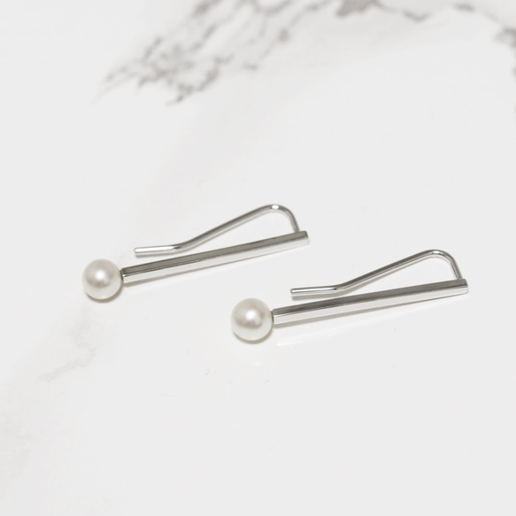 Pearl clip pierce (SV925) 2枚目の画像