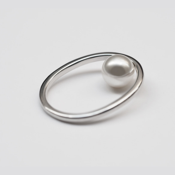 內珍珠戒指（SV925） 第1張的照片