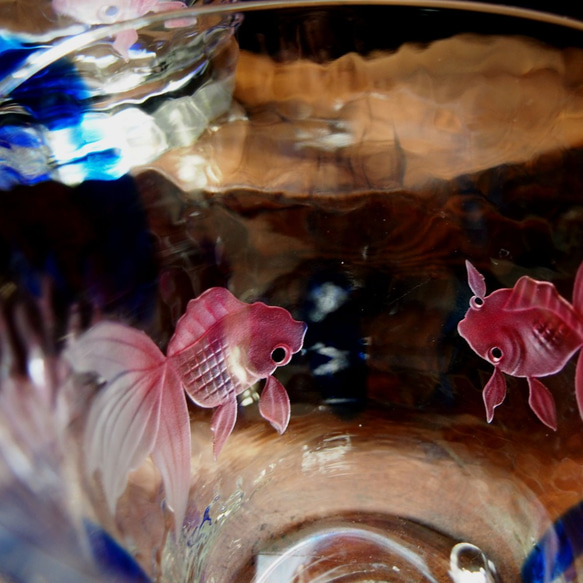 金魚鉢のようなペア冷茶グラス 4枚目の画像
