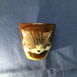 自作陶器シリーズ「眠り猫の湯呑み5」 2枚目の画像