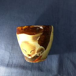 自作陶器シリーズ「眠り猫の湯呑み6」 6枚目の画像