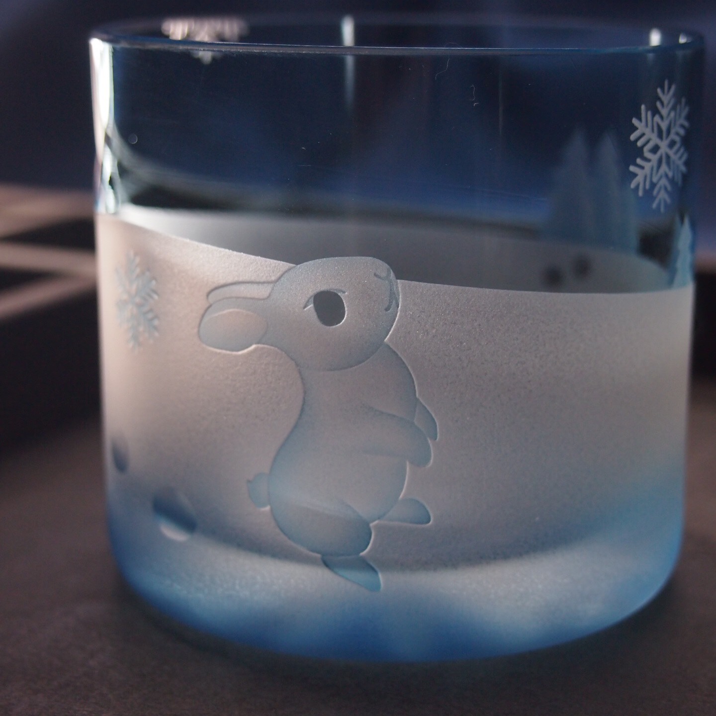 ショートロックグラス「雪うさぎ」