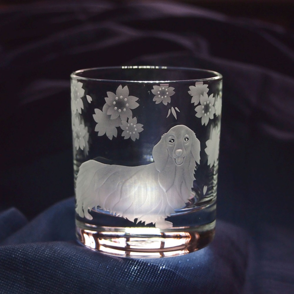 クリスタルロックグラス「ミニチュアダックス」