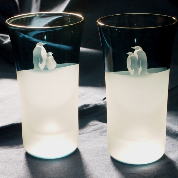 ペア冷酒グラス「ペンギンズ」 1枚目の画像