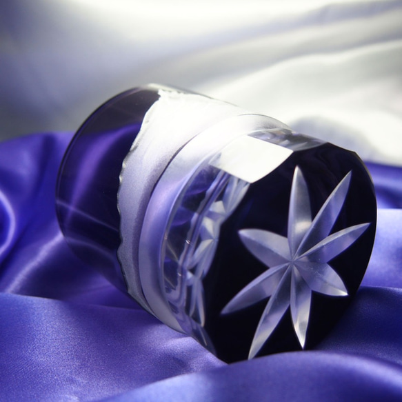 切子ロックグラス「紫マッターホルン」 4枚目の画像