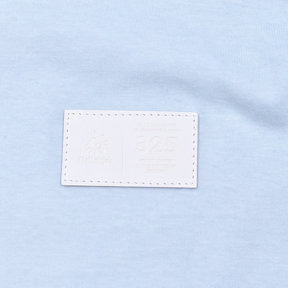 【限價1444日元優惠】胸牌 標準T卹 皮牌 棉 棉 淺藍色 TA013 第4張的照片