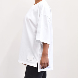 *【限價1444日元優惠】Ladies Big Silhouette T-shirt Leather Tag White TC0 第4張的照片