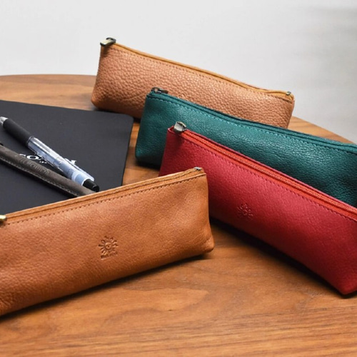 ペンケース ペン入れ デスク小物 筆箱 本革 メンズ レディース Mサイズ