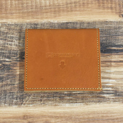【1点限り】栃木レザー 二つ折り財布 ミニ財布 本革 軽量 レザー ギフト キャメル 1枚目の画像