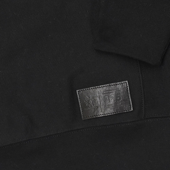 無口袋中間連帽衫絨毛織物皮革標籤所有 3 種顏色 TC021 第10張的照片