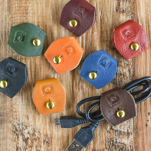 【限量特價】耳機線收納夾，栃木皮革，JAK081 第1張的照片