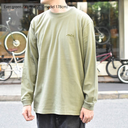 【完売】シンプル 無地 ロングスリーブTシャツ ビッグシルエット オーバーサイズ 刺繍入り ストーングレー TA025 5枚目の画像