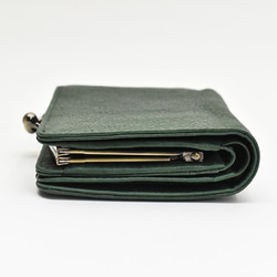Gamaguchi 雙折錢包，柔軟的 Nume 皮革，硬幣隔板，真皮，鈔票隔板，證件套，Moss HAW023 第6張的照片