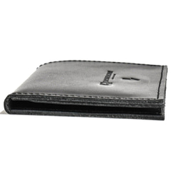 栃木レザー 薄い蓋のない財布 四角い コンパクト財布 ミニ財布 二つ折り財布 ギフト 財布 ネイビー JAW020 5枚目の画像