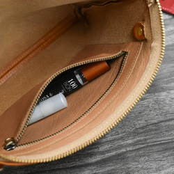 【小さくても大容量。4Wayマルチバッグ】栃木レザー クラッチバッグ メンズ キャメル JAB009 8枚目の画像