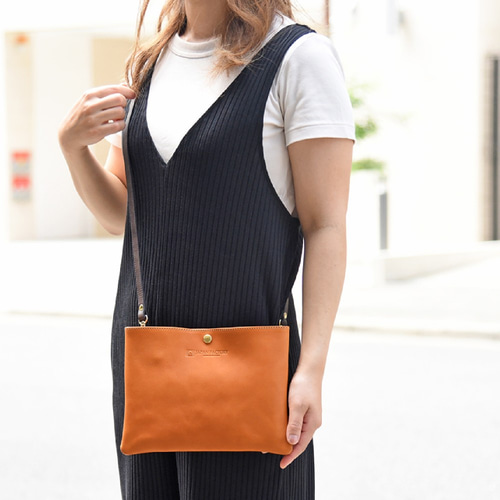 栃木レザー 2Way ミニ サコッシュ ショルダー クラッチ バッグ