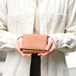 ※二つ折り財布 ミニ財布 コンパクト 本革 薄い 手のひらサイズ スリム HAW006-MO 2枚目の画像