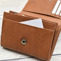※二つ折り財布 ミニ財布 コンパクト 本革 薄い 手のひらサイズ スリム HAW006-MO 8枚目の画像
