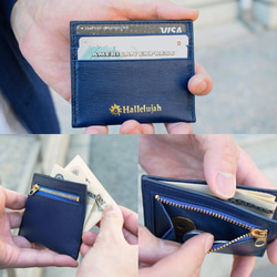フラグメントケース ミニ財布 財布 コンパクト 本革 薄い 薄型 小さい 防水 手のひらサイズ ブラウン HAW019 6枚目の画像