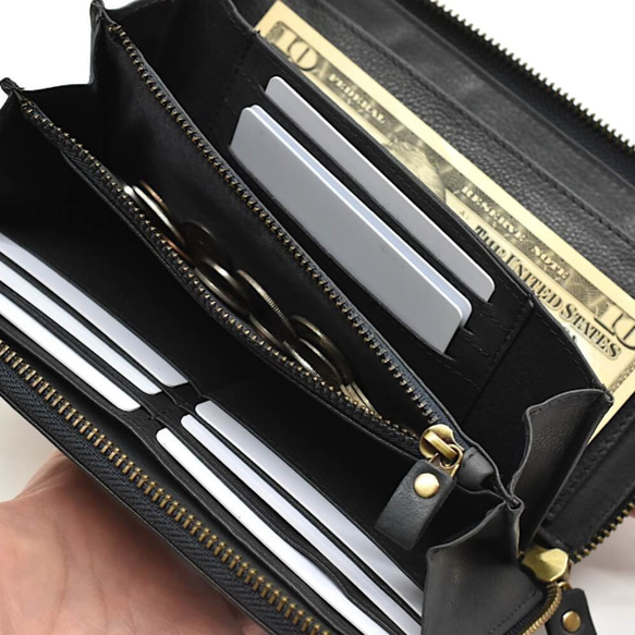 【限量庫存清倉特賣】全皮長款錢包，L型拉鍊，紅色，Outlet_HAW009-MO 第5張的照片