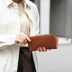 【限量庫存清倉特賣】全皮長款錢包，L型拉鍊，紅色，Outlet_HAW009-MO 第9張的照片