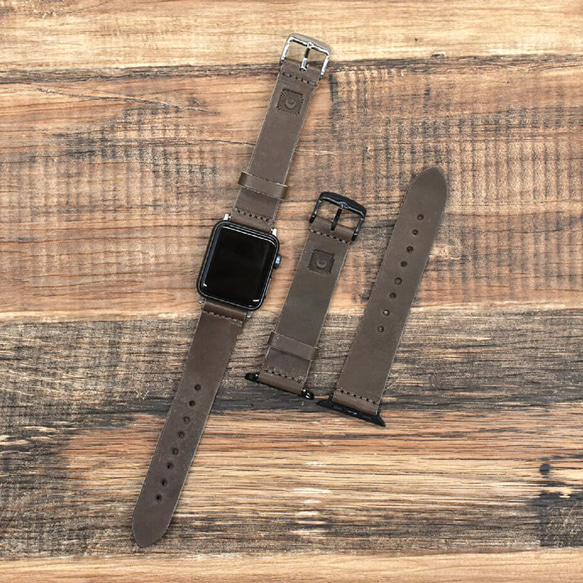 Apple Watch 櫪木皮革 兼容所有型號錶帶 真皮錶帶 Apple Watch 自然色 JAK083 第1張的照片