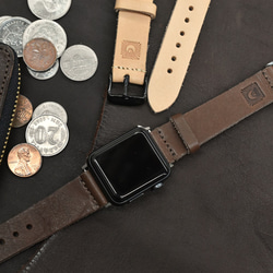Apple Watch 櫪木皮革 兼容所有型號錶帶 真皮錶帶 Apple Watch 自然色 JAK083 第8張的照片