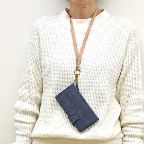 本革 ネックストラップ 長さ調整可能 ナスカン2個付き 真鍮 IDケース