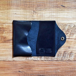 Himeji Horse 皮革名片夾名片盒飾有拉皮黑色刻字 JAK001 第9張的照片